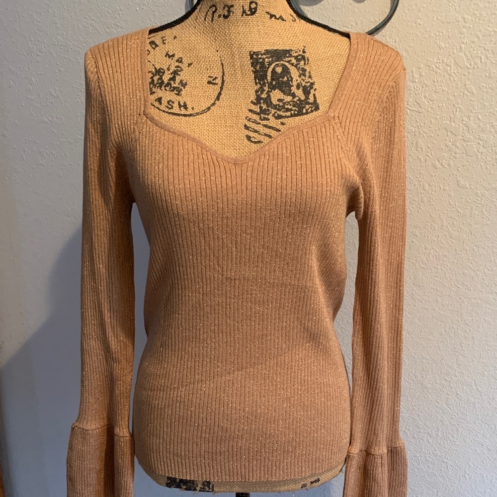 LOFT Tan V-Neck Sweater
